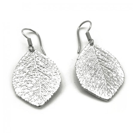 Out of Mexico Leaf Imprint Drop Earrings