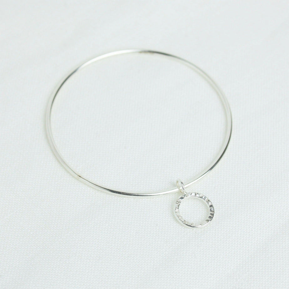 Kimberley Elizabeth Hammered Open Circle Bangle