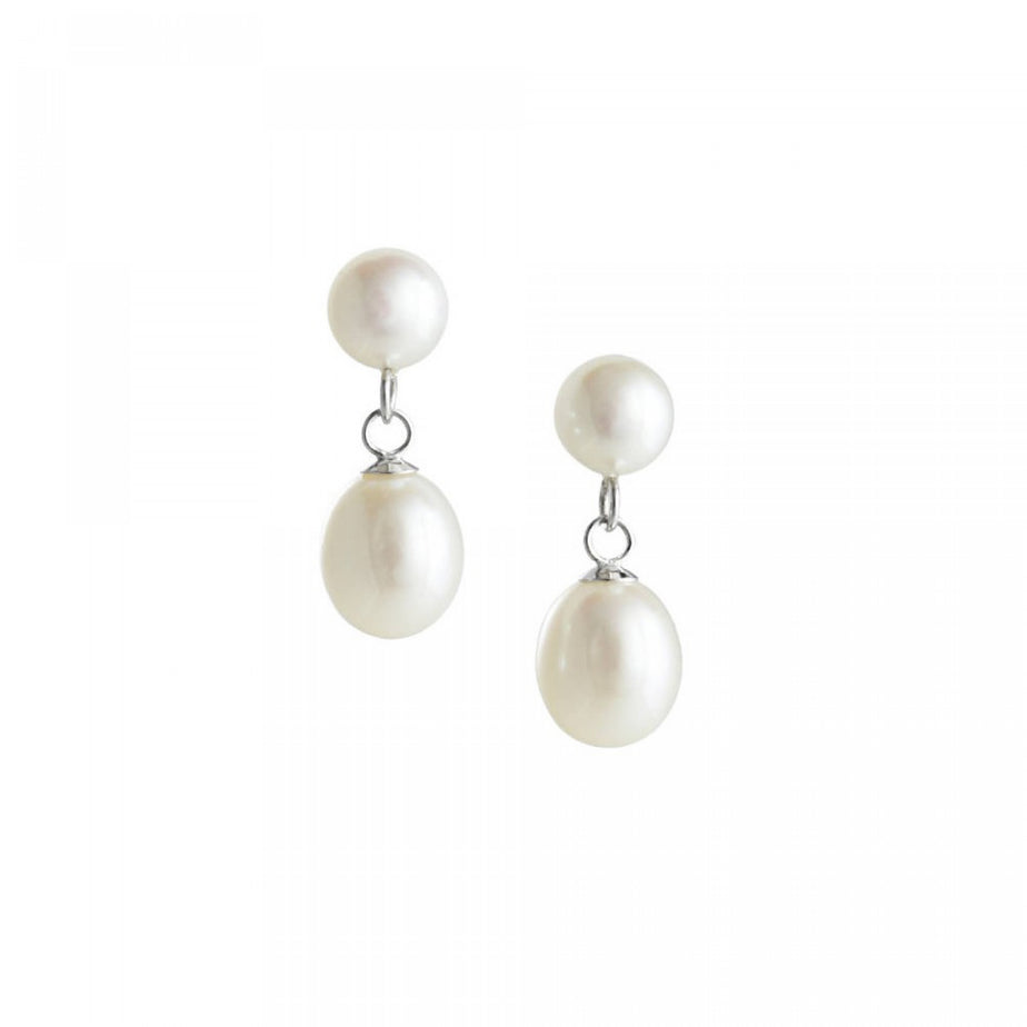 Jersey Pearl Dewdrop White Pearl Earrings