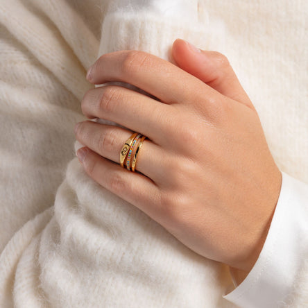 Thomas Sabo Ring Engraved Star Yellow Gold