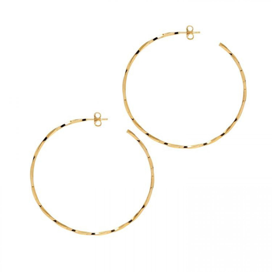 The Hoop Station La Lago Di Como Yellow Gold Hoops 43mm