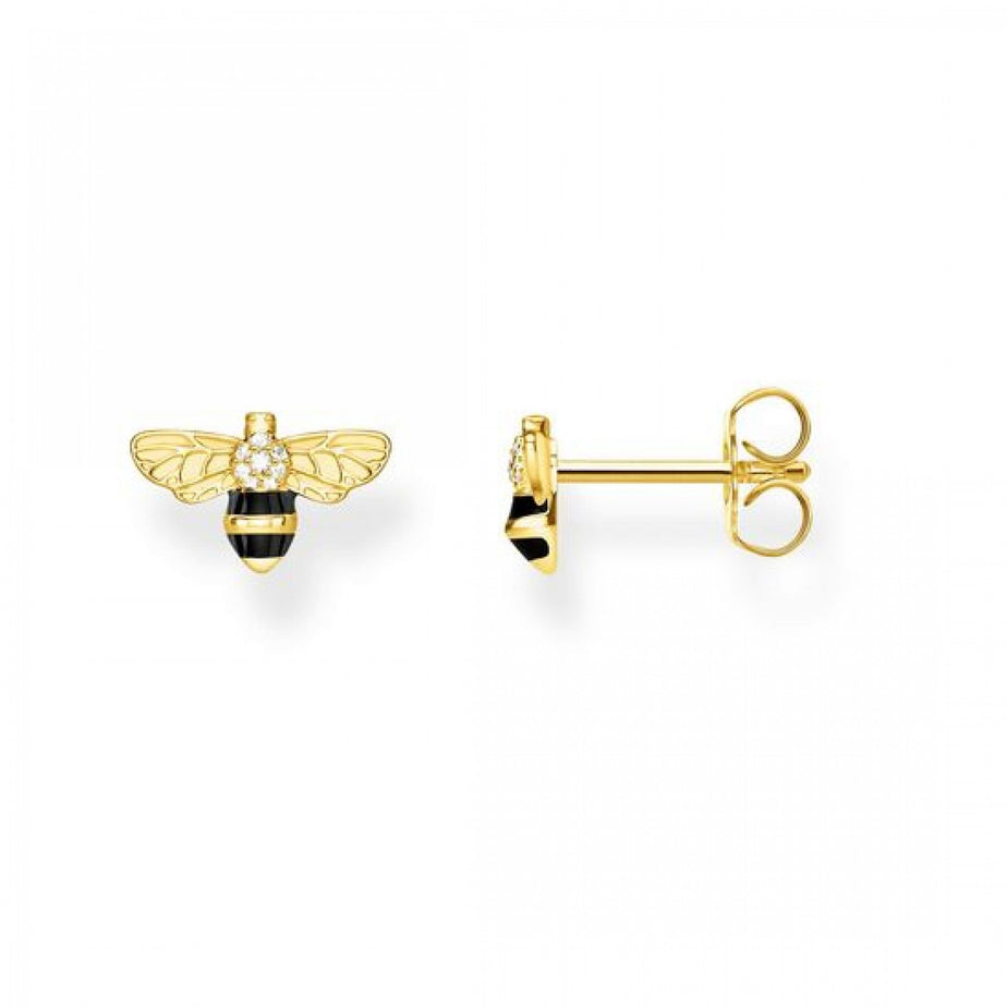 Thomas Sabo Yellow Gold Multi-coloured Bee Earrings