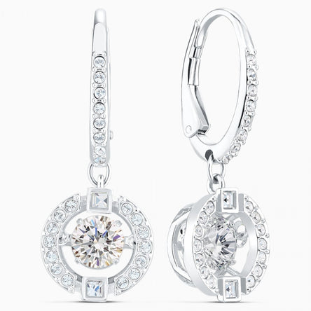 Swarovski Sparkling Dance Pierced Earrings, White, Rhodium Plated