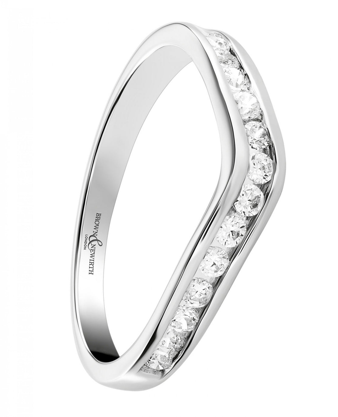 18ct White Gold Wishbone Wedding/ Eternity Ring
