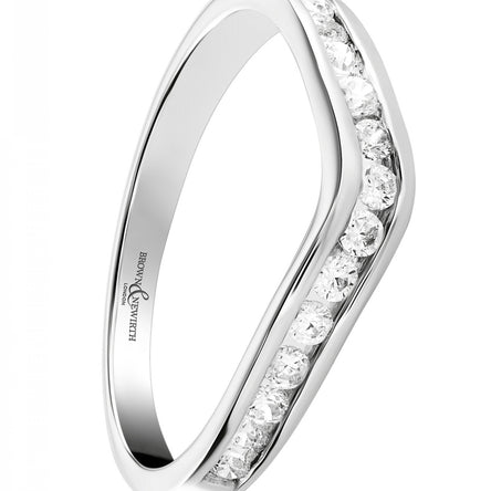 18ct White Gold Wishbone Wedding/ Eternity Ring