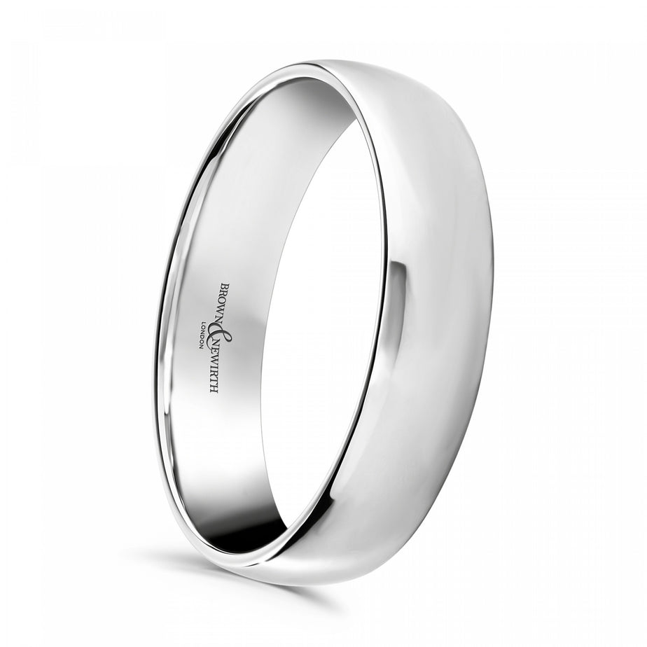 18ct White Gold 5mm Lightweight Court Wedding Ring