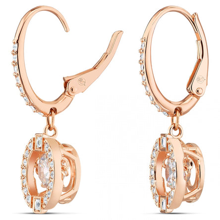 Swarovski Sparkling Dance Pierced Earrings, White, Rose-Gold Tone Plated