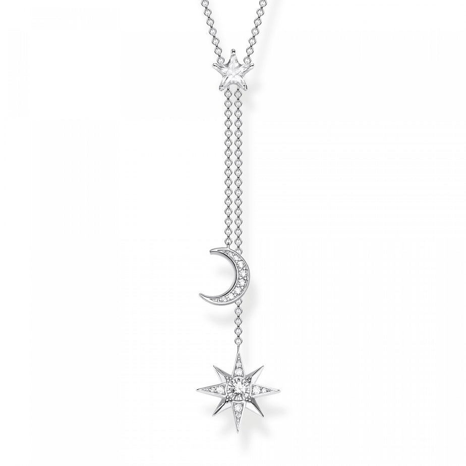 Thomas Sabo Star & Moon Necklace, Sterling Silver