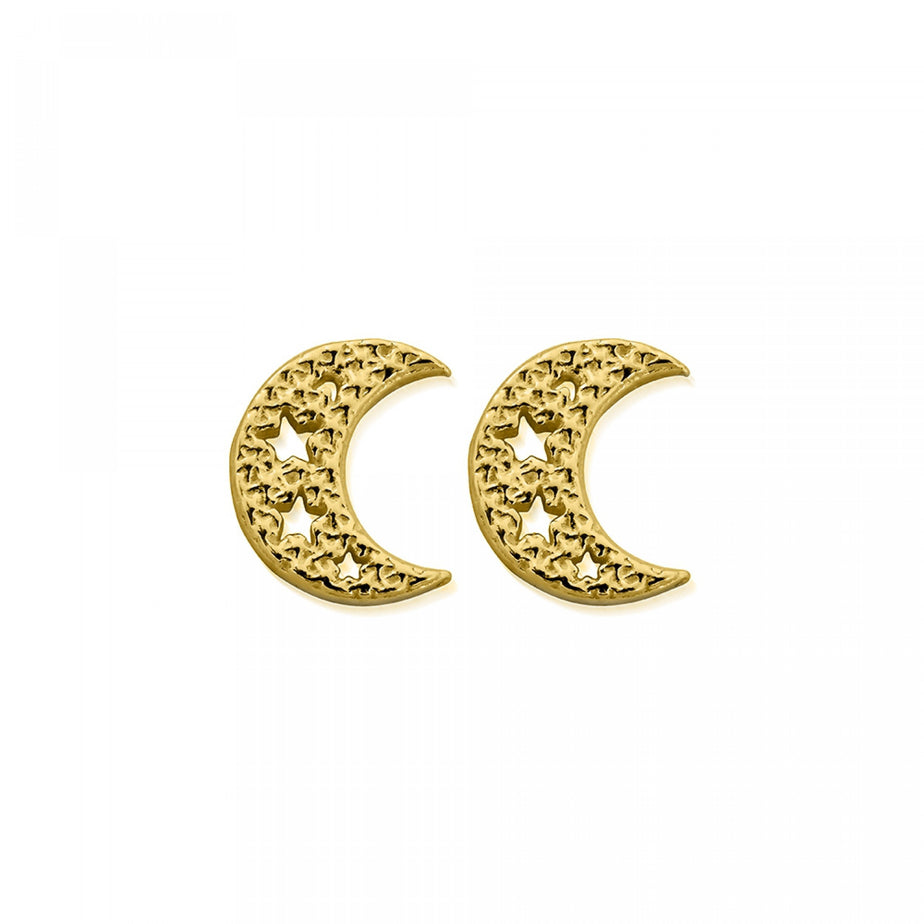 ChloBo Gold Starry Moon Stud Earrings