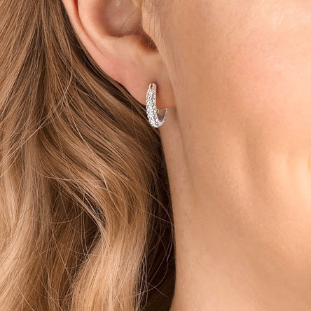 Swarovski White Crystal Small Hoop Earrings