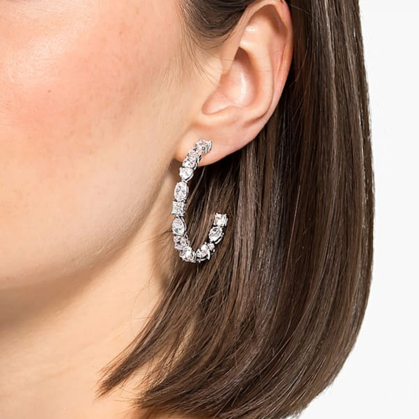 Swarovski Tennis Deluxe Mixed Hoop Pierced Earrings