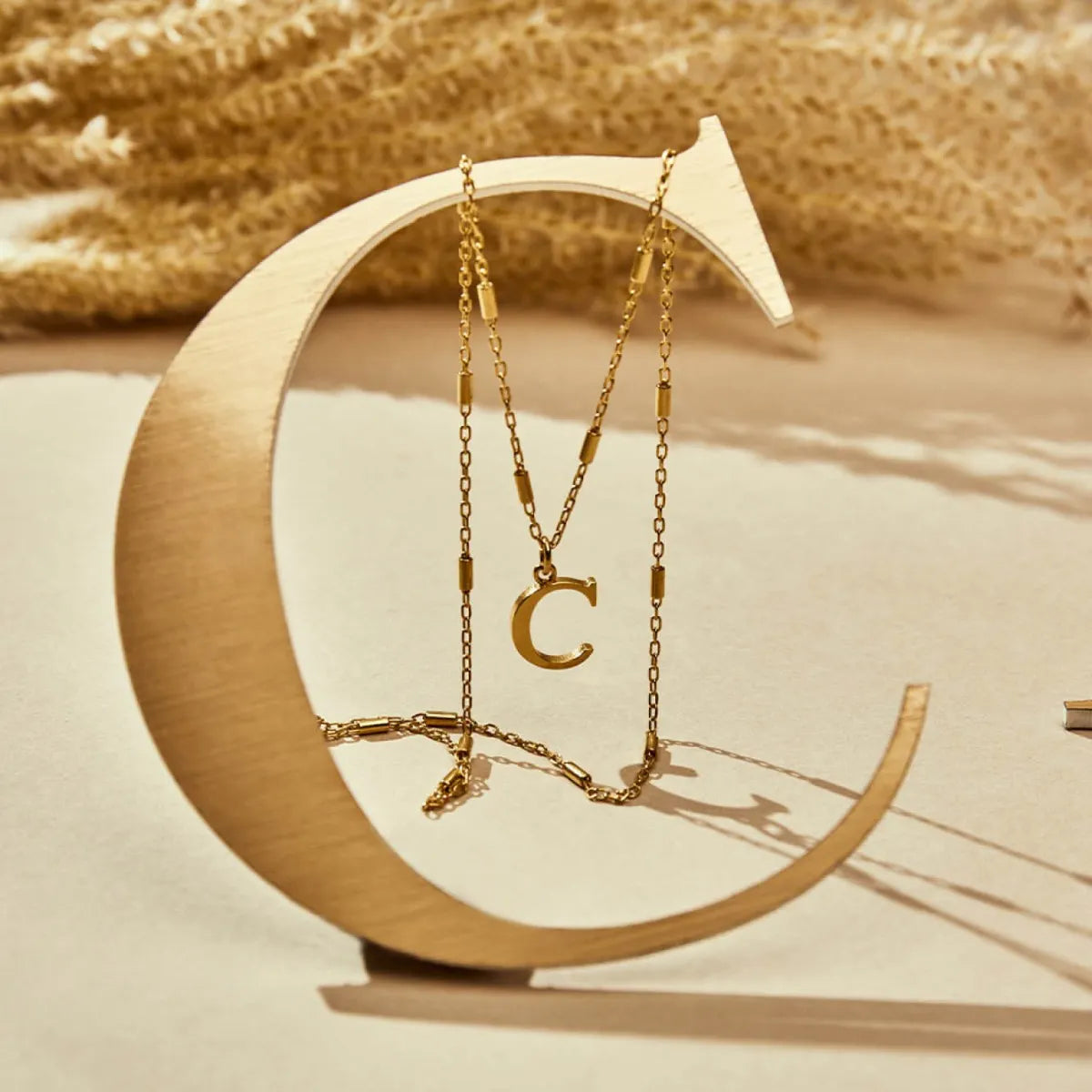ChloBo Gold Iconic Initial Necklace - C