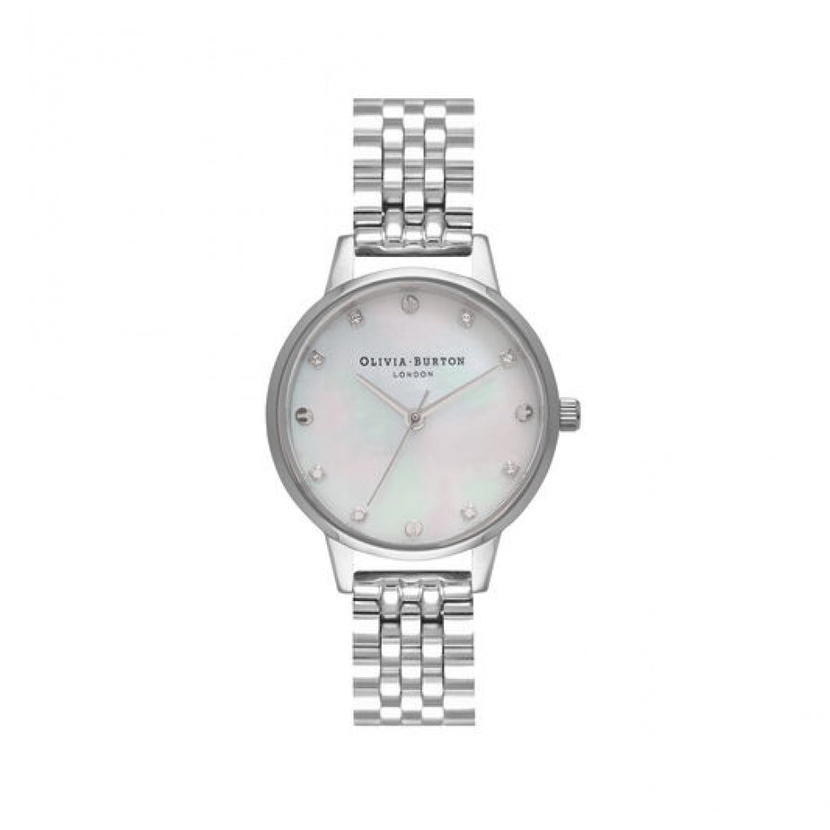 Olivia Burton Midi Classic Pearl Dial Silver Bracelet Watch 30MM