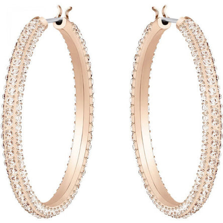 Swarovski Rose Gold Crystal Hoop Earrings