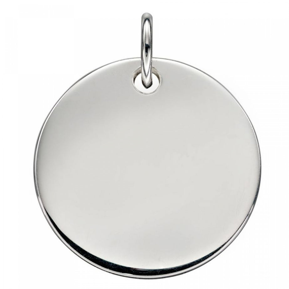 Sterling Silver Engravable Disc Pendant