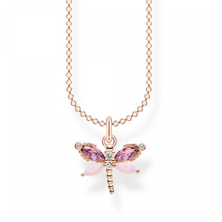 Thomas Sabo Dragonfly Necklace with stones Rose Gold