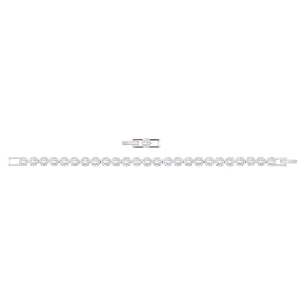 Swarovski Una Angelic Tennis bracelet Round cut, Small, White, Rhodium plated