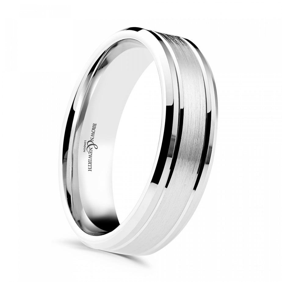 Platinum 5mm Contemporary Design Wedding Ring
