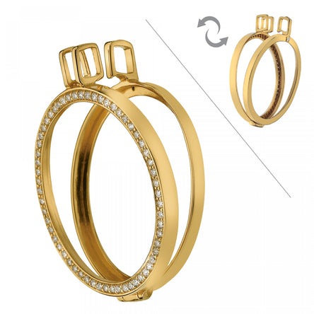 Hot Diamonds Emozioni Yellow Gold Reversible Coin Keeper - 33mm