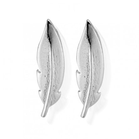 ChloBo Inner Spirit Silver Cuff Feather Earrings