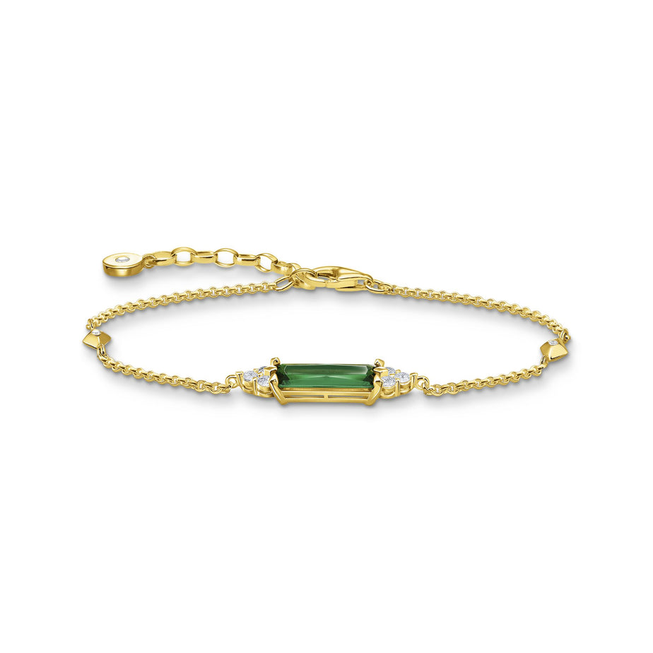 Thomas Sabo Yellow Gold Bracelet with Green stone