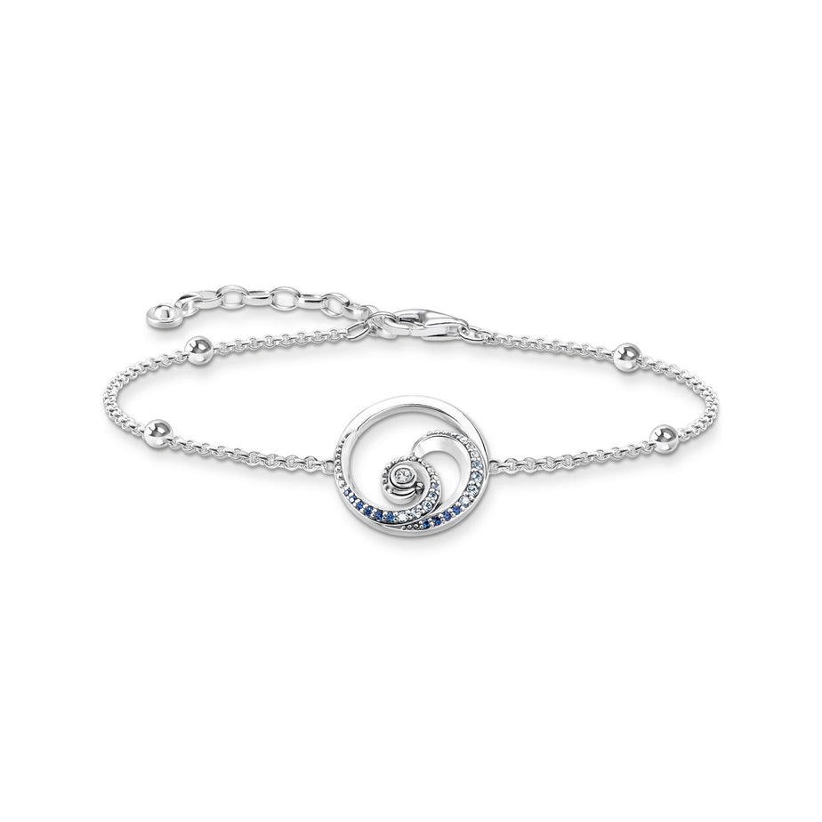 Thomas Sabo Wave Bracelet with Blue & White Stones