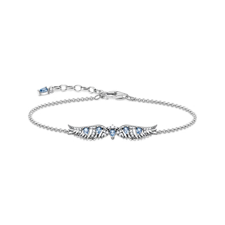 Phoenix Wing Bracelet Silver With Blue Stones