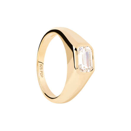 PDPAOLA Octagon Shimmer Stamp Ring