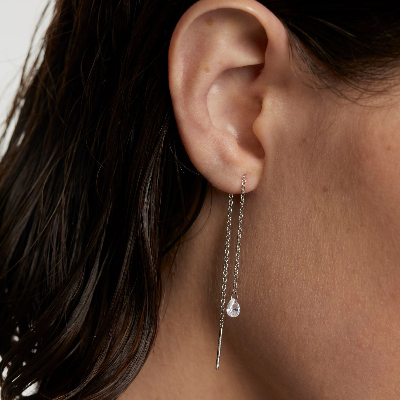 PDPAOLA Waterfall Earrings Silver
