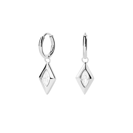 PDPAOLA Kate Hoop Earrings Silver
