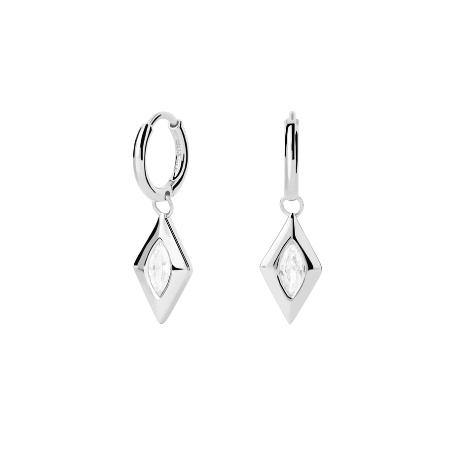 PDPAOLA Kate Hoop Earrings Silver