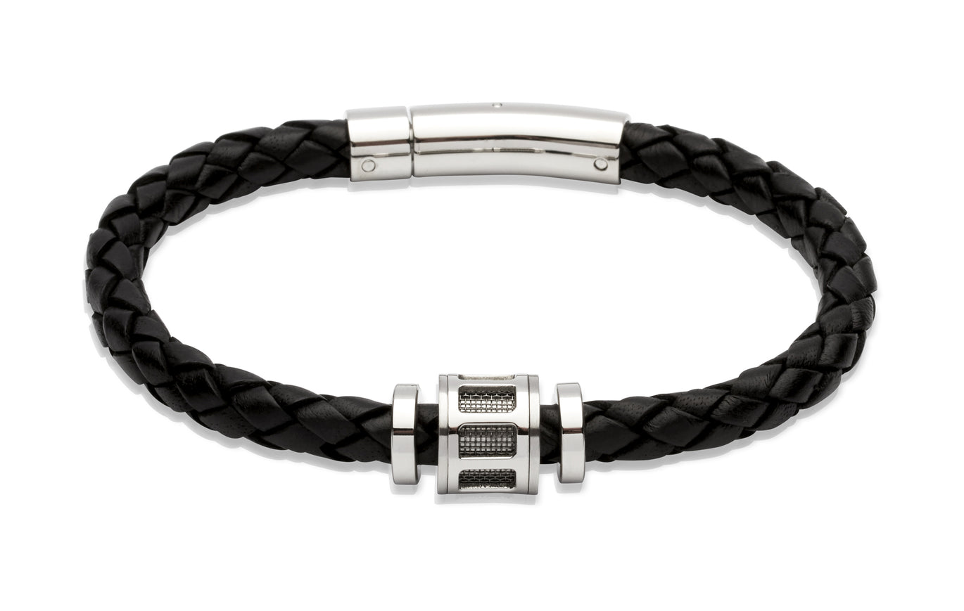 Unique & Co Black Leather Bracelet