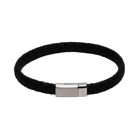Unique & Co Black Braided Leather Bracelet