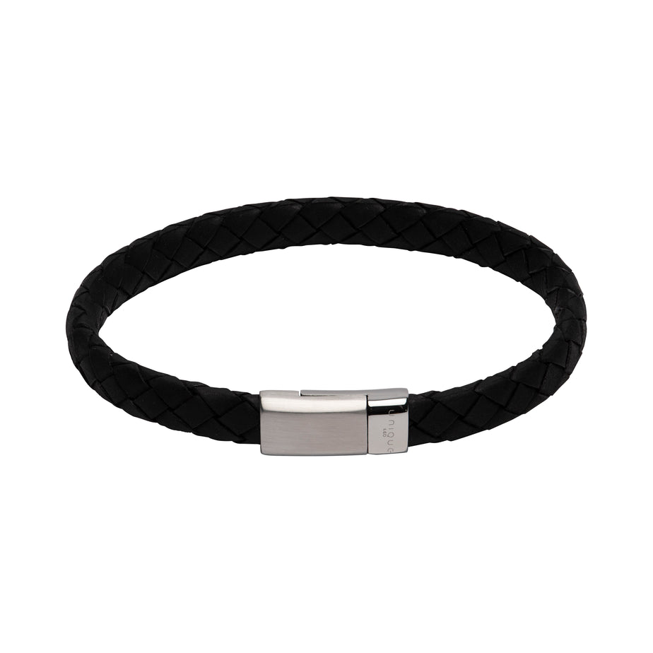 Unique & Co Black Braided Leather Bracelet