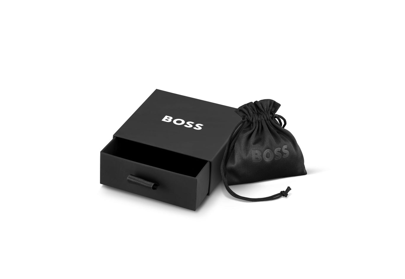 Boss Men's Lander Black Leather Bracelet