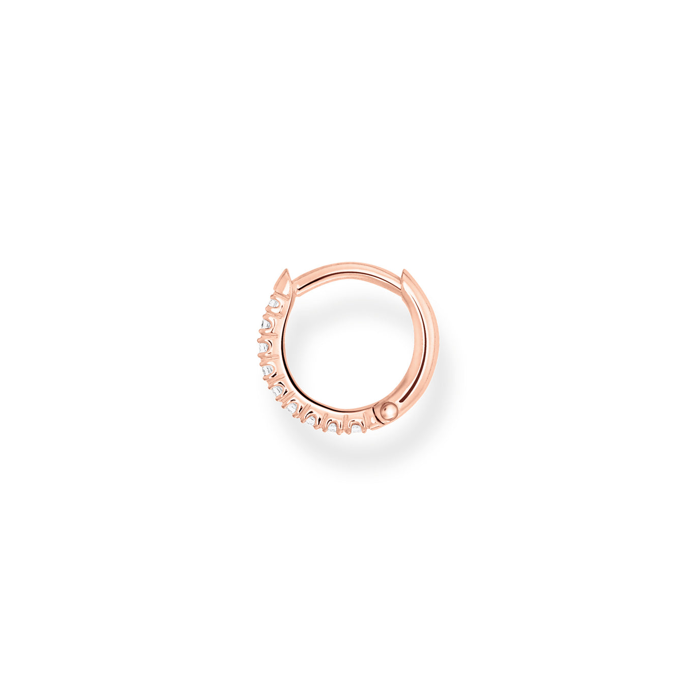 Thomas Sabo Rose Gold Single Hoop Earring with White Stones