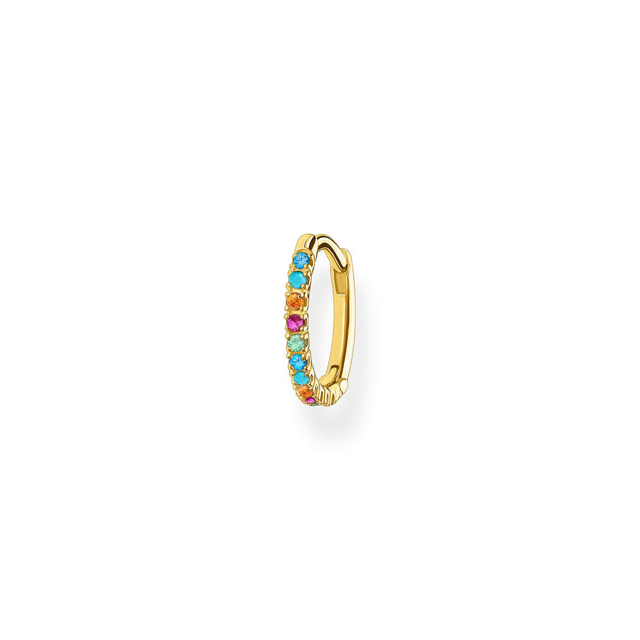 Thomas Sabo Single Hoop Earring Coloured Stone Gold 13,5mm
