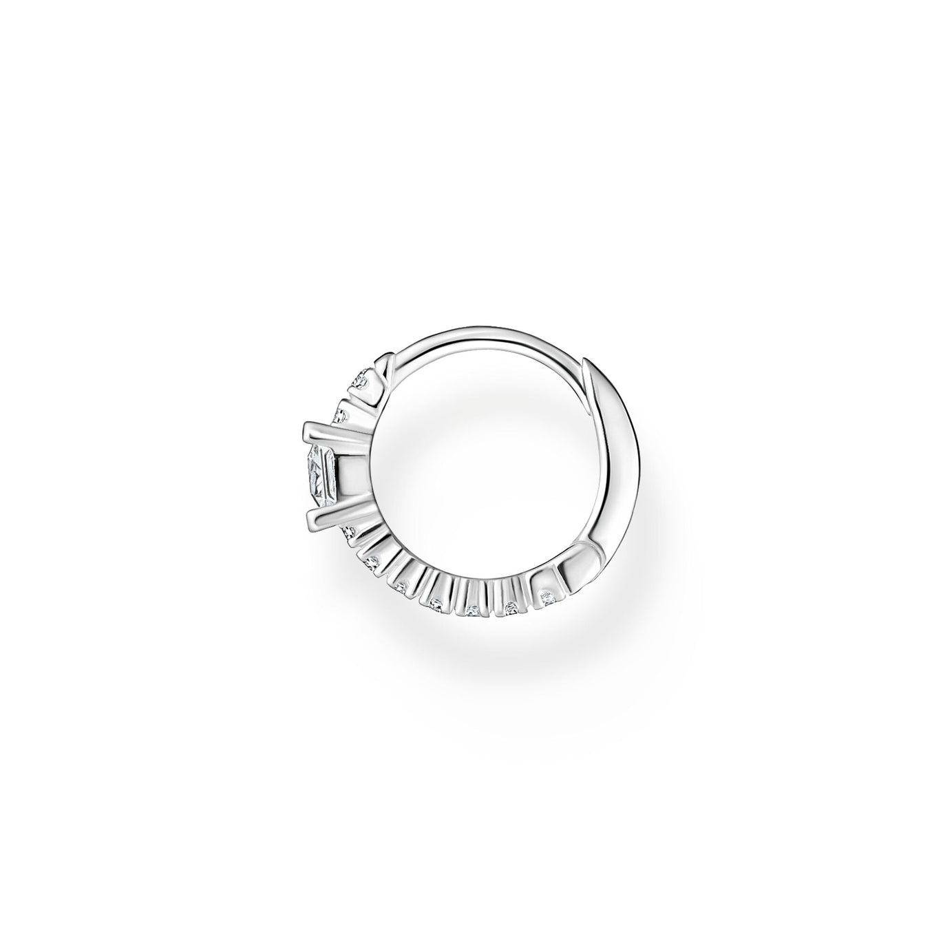 Thomas Sabo Single Hoop Earring with White Stones 13MM