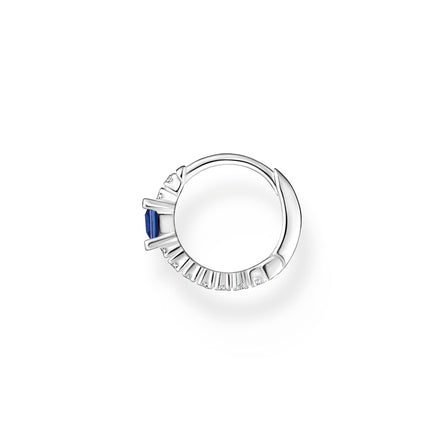 Thomas Sabo Single Hoop Earring with Blue and White Stones 13MM