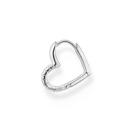 Thomas Sabo Single Heart Hoop earring with White Stones 18MM