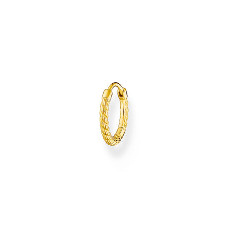 Thomas Sabo Single Hoop Rope Earring Yellow Gold 13MM