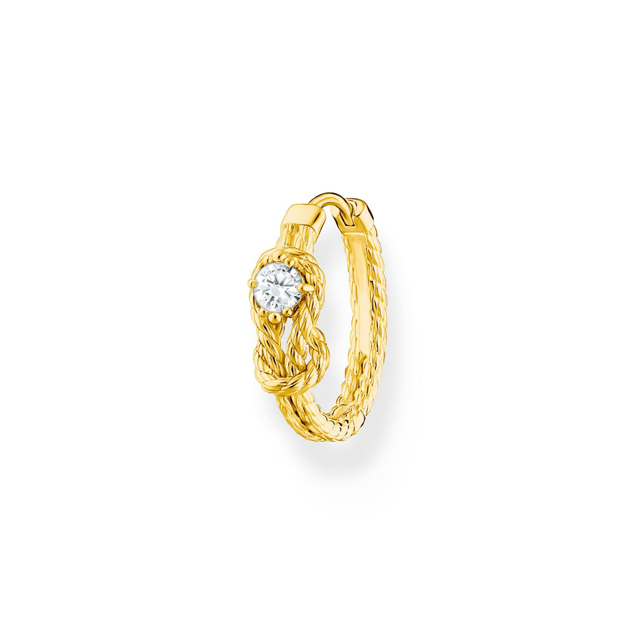 Thomas Sabo Single Hoop Rope with Knot Earring Yellow Gold 18MM