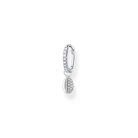Thomas Sabo Single Hoop Earring with White Stones & Shell Silver