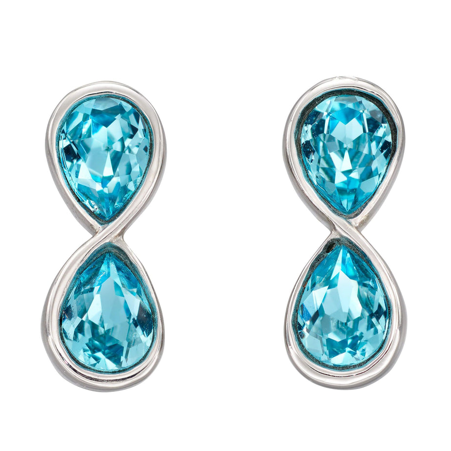 Infinity Aqua Bohemia Crystal Earrings