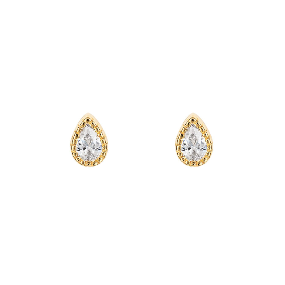 Gold teardrop Stud earrings