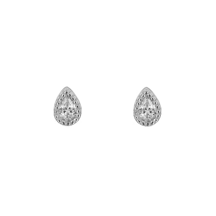 Silver teardrop Stud earrings
