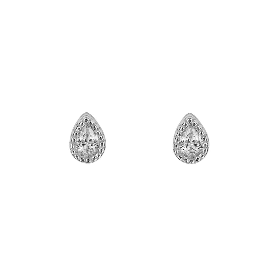 Silver teardrop Stud earrings