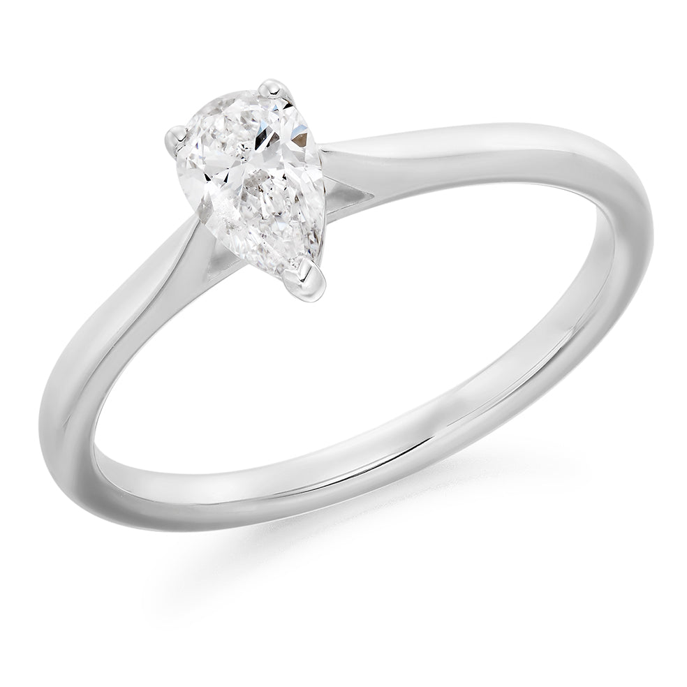 Platinum Natural Diamond Solitaire Engagement Ring