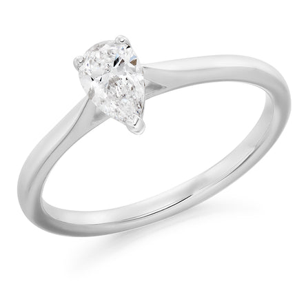 Platinum Natural Diamond Solitaire Engagement Ring