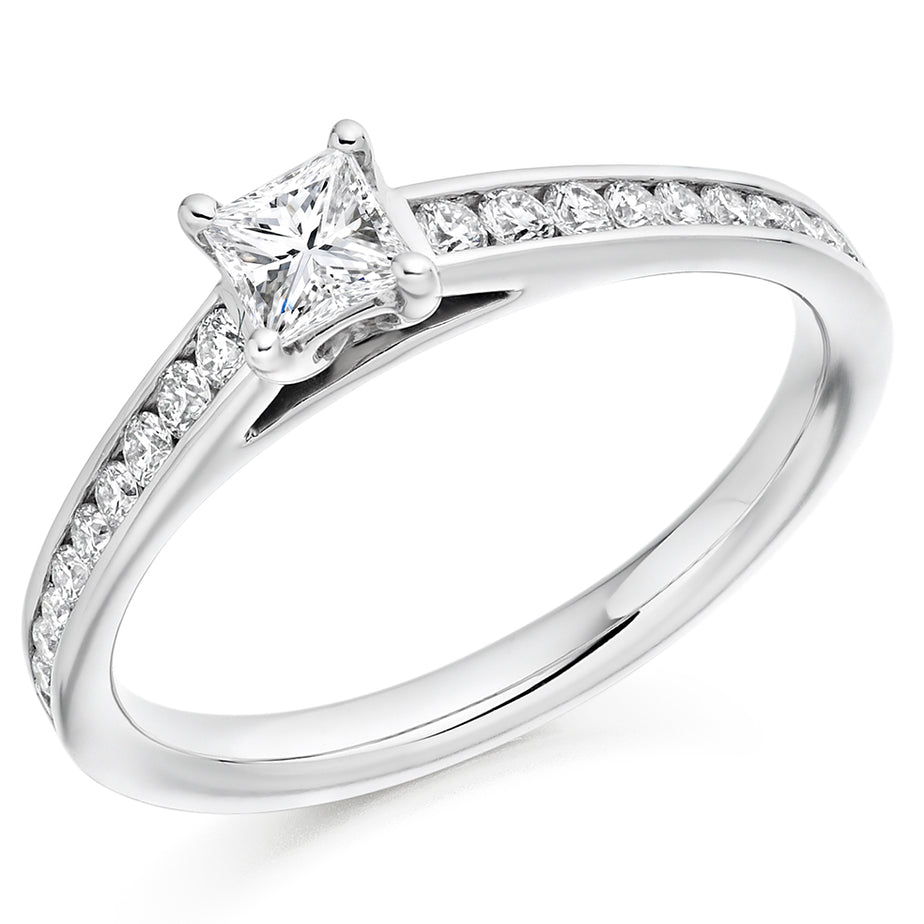 18ct White Gold Princess-cut Engagement Ring